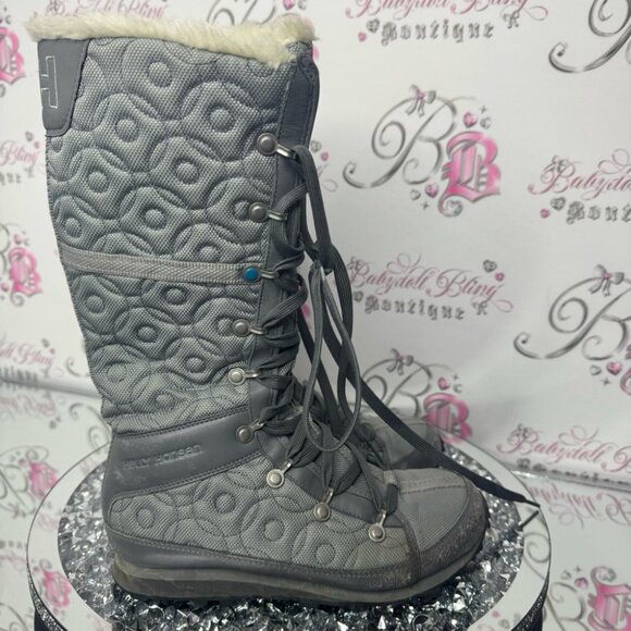 Helly Hansen Womens Gray Waterproof Snow Boots Size 6 1/2 distressed grey winter - Picture 9 of 16